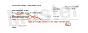 musterticket on air mit text